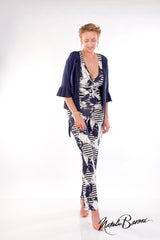 3/4 Bell Sleeve Crop Jacket - Amalfi