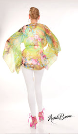 Short Kimono Sleeve Tie Front Duster - Lido