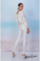 Pearl White Sequin Top - La Scala