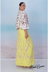 Yellow Sequin Evening Gown - La Scala
