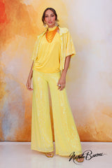 Yellow Sequin Crop Jacket - La Scala