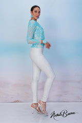 Persian Turquoise Sequin Top - La Scala