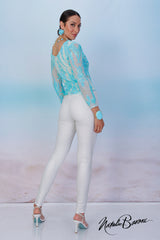 Persian Turquoise Sequin Top - La Scala