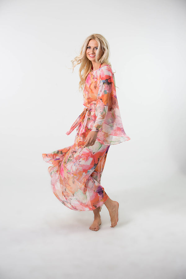 Papillon Long Chiffon Dress