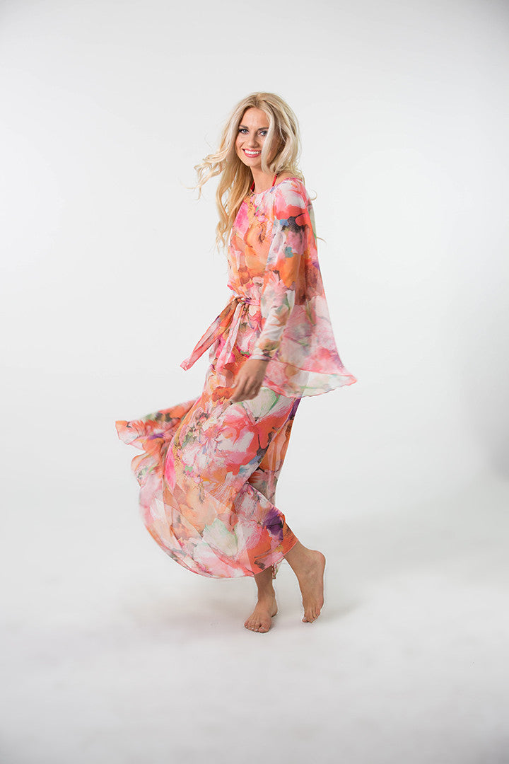 Papillon Long Chiffon Dress