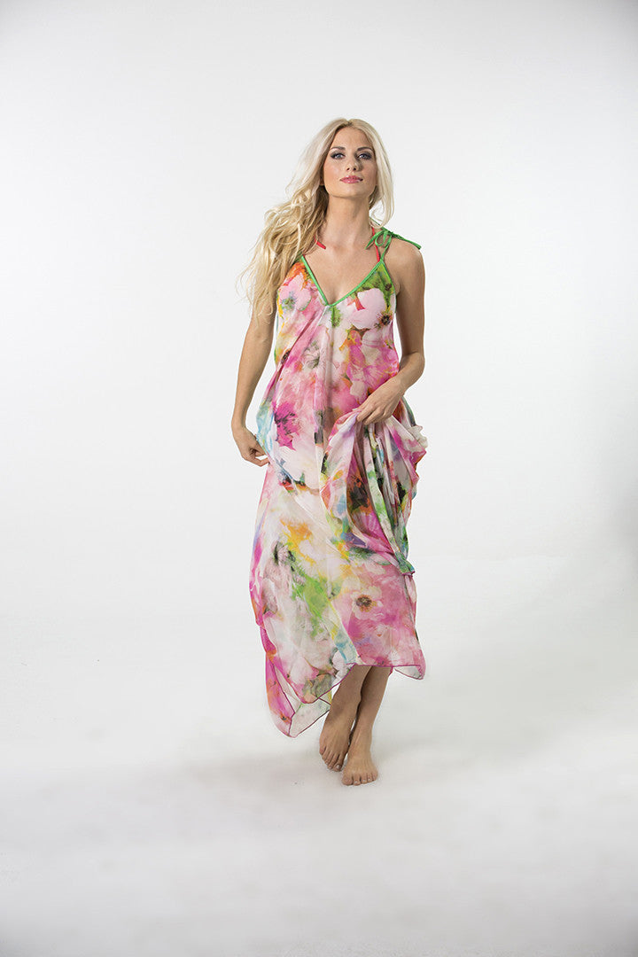 Tahitian Chiffon Tie Dress