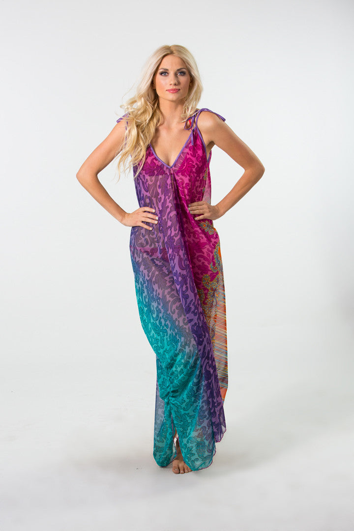 Tahitian Chiffon Tie Dress