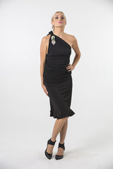 Natalie Baroni Black Tulip Skirt with Blonde Model