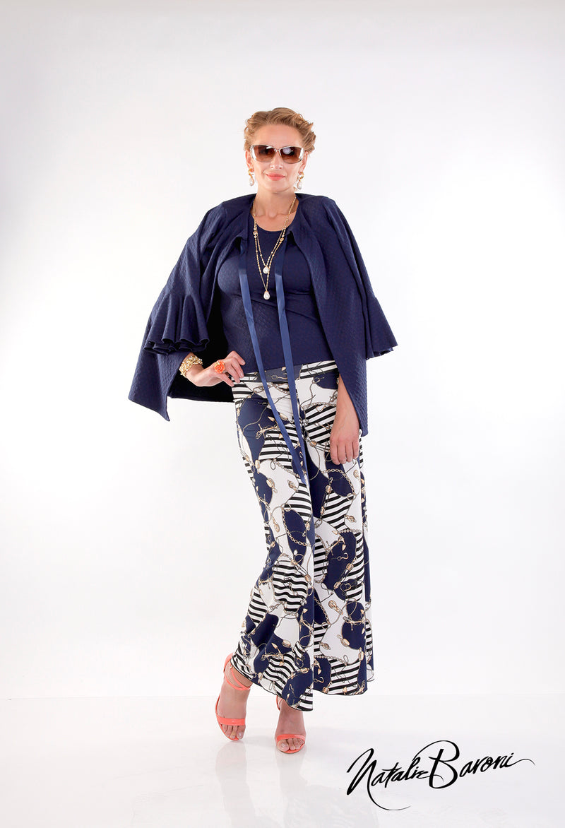 3/4 Bell Sleeve Crop Jacket - Amalfi