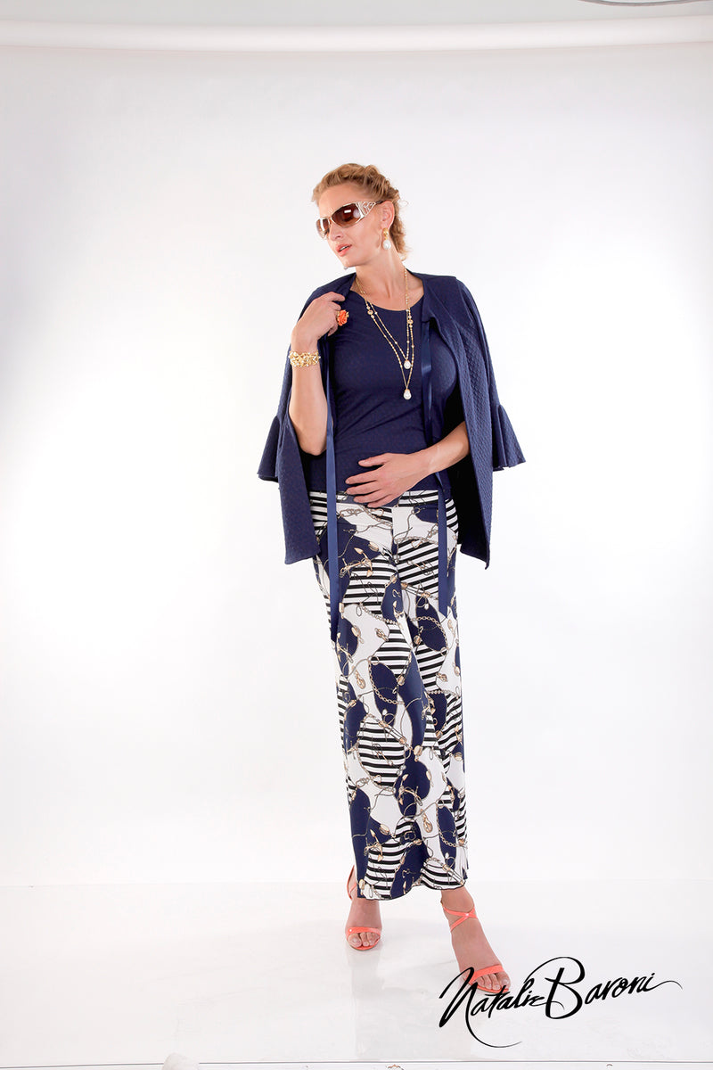 3/4 Bell Sleeve Crop Jacket - Amalfi