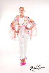 Kimono Sleeve Short Duster w/ Tie - Venezia