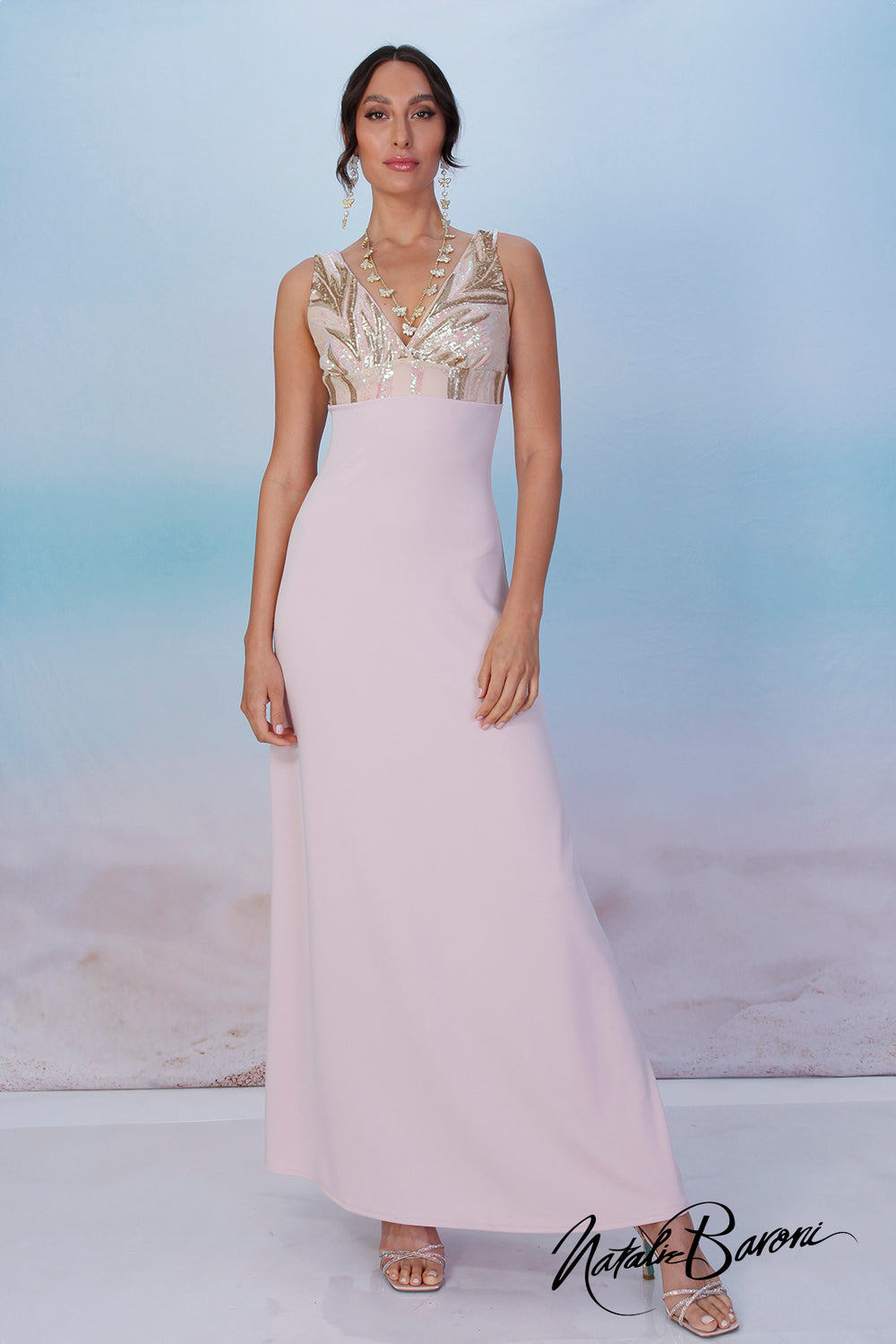 Natalie blush maxi dress online