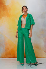 Emerald Green Sequin Crop Jacket - La Scala