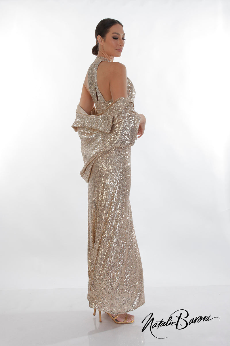 Gold Evening Gown - La Scala Baroni Gold Evening Gown - La Scala Baroni