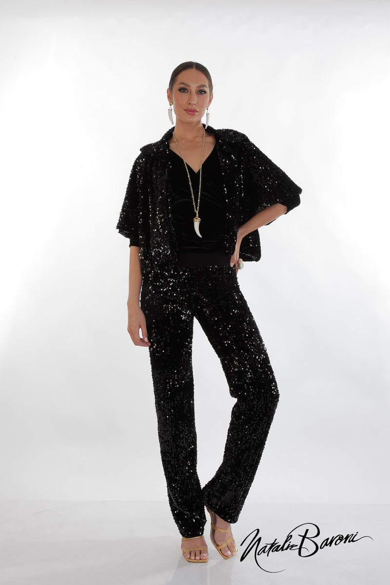 Sequin Crop Jacket - La Scala