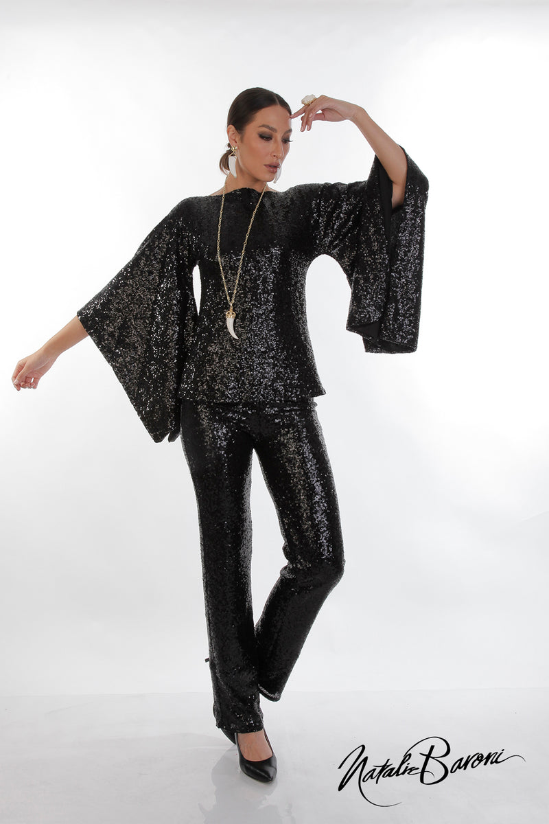 Sequin Stiletto Pant - La Scala