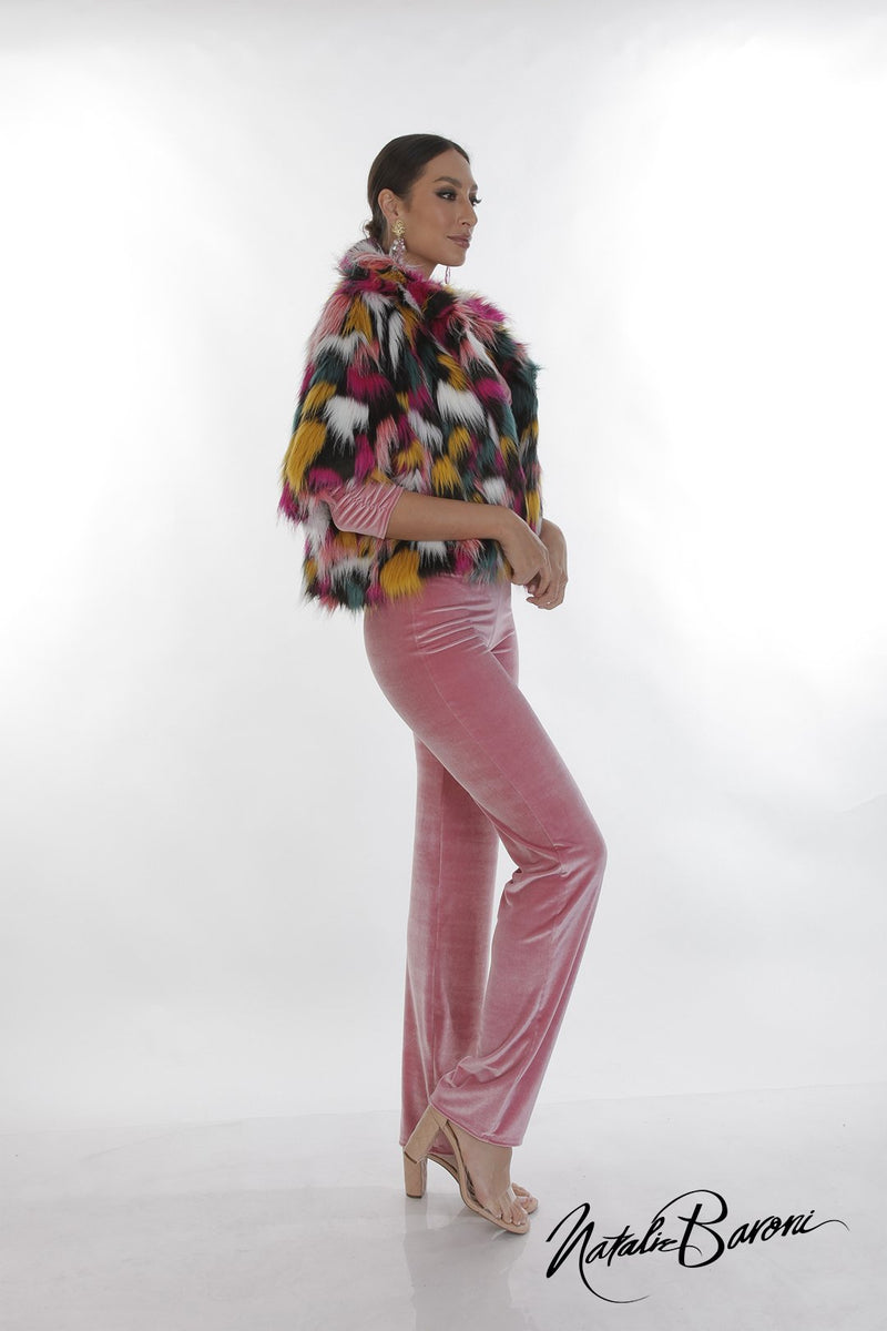 Faux Mink Crop Jacket - Roma