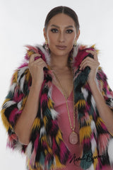 Faux Mink Crop Jacket - Roma