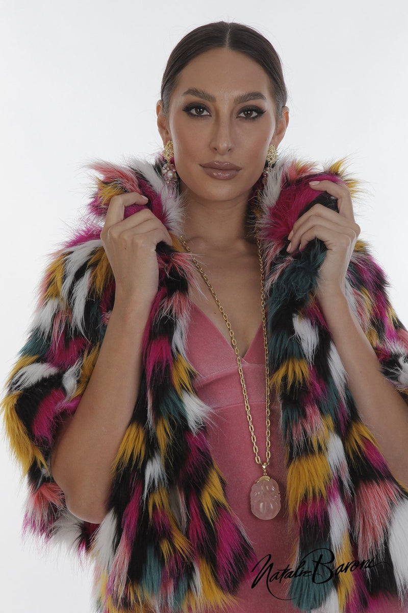 Faux Mink Crop Jacket - Roma