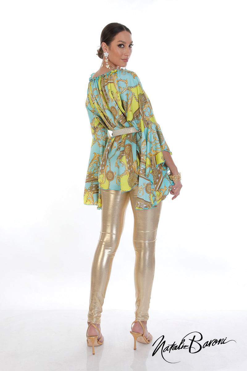 Long Silk Poetsleeve Top - Murano