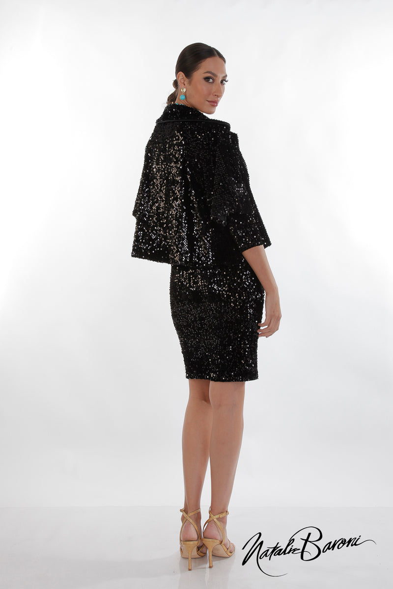 Sequin Crop Jacket - La Scala