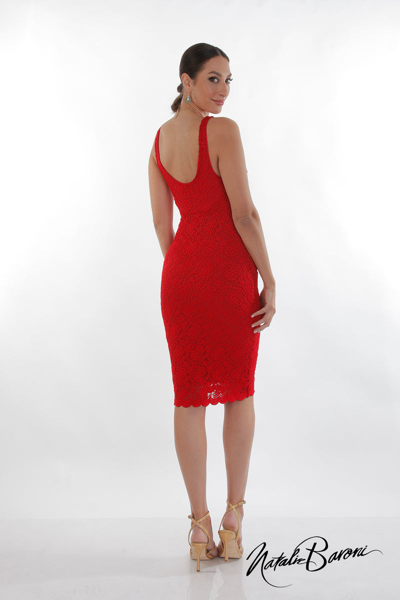 Sleeveless Lace Cocktail Dress - Burano