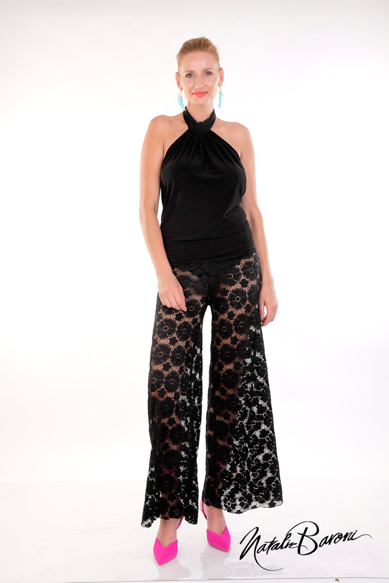 Black lace palazzo clearance pants