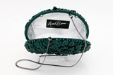 Emerald Floral Scallop Evening Bag