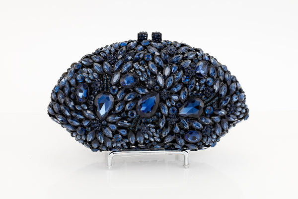 Jeweled Sapphire Fan Evening Bag