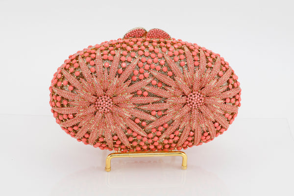 Twin Coral Starburst Evening Bag