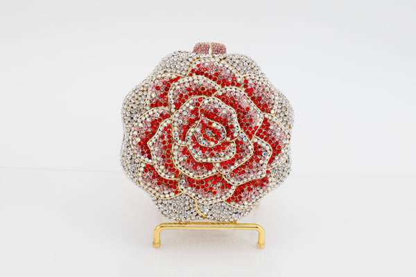 Diamond Frosted Rose Evening Bag