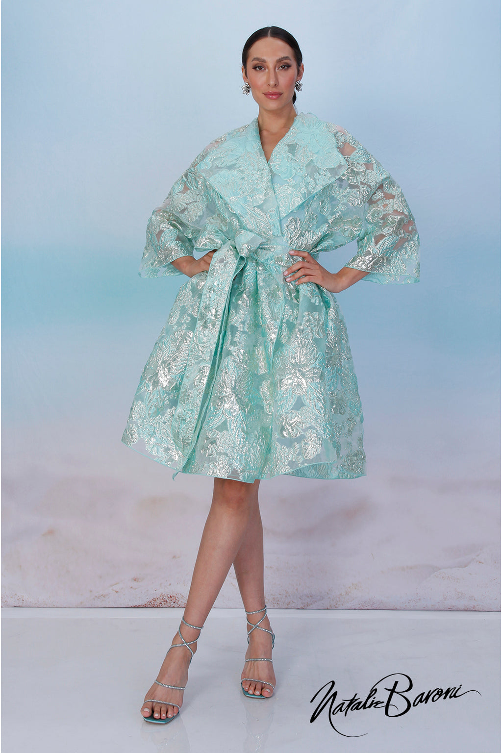 Turquoise Coat Dress - Venezia Baroni Turquoise Coat Dress - Venezia Baroni