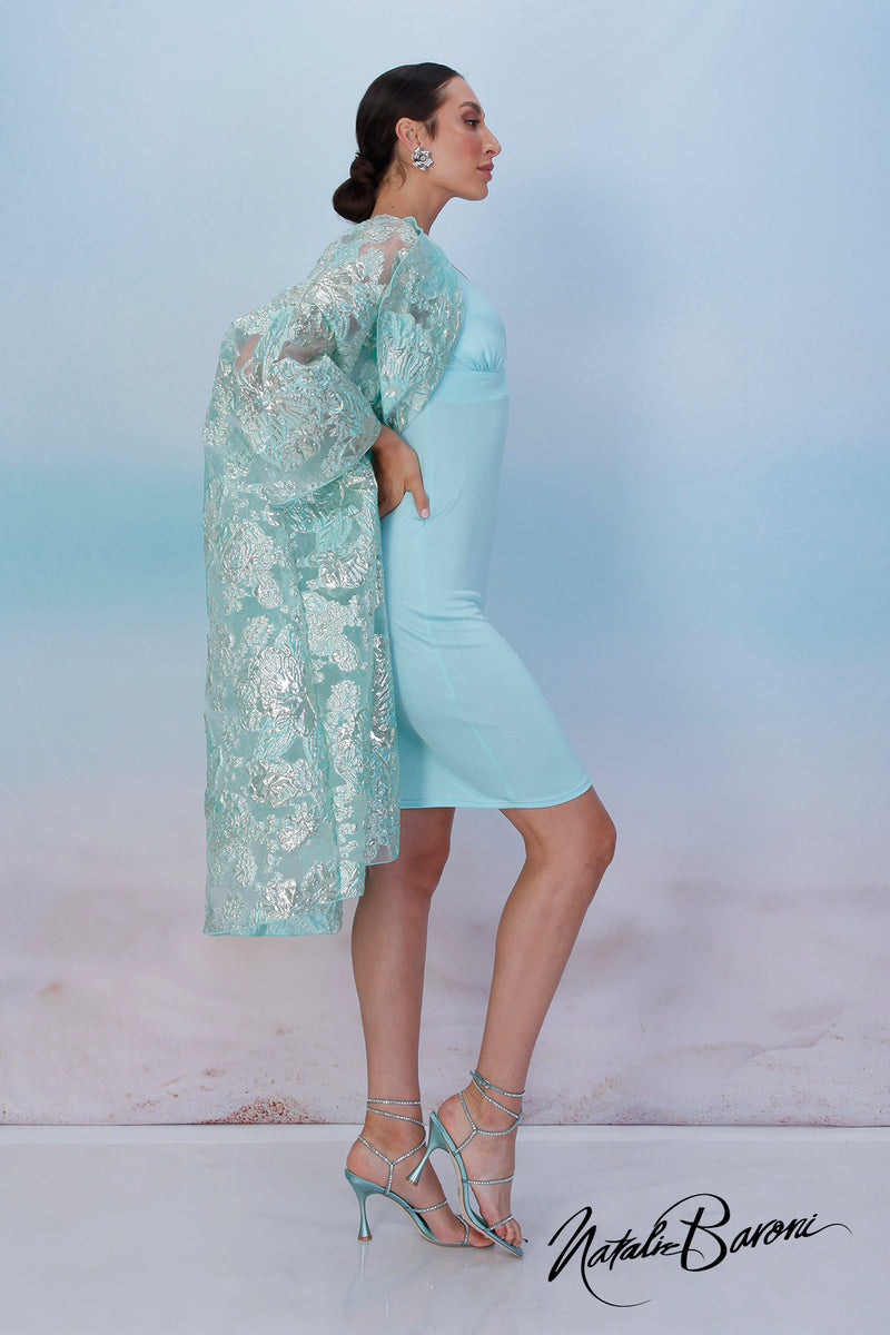 Turquoise Sleeveless Cocktail Dress - Murano