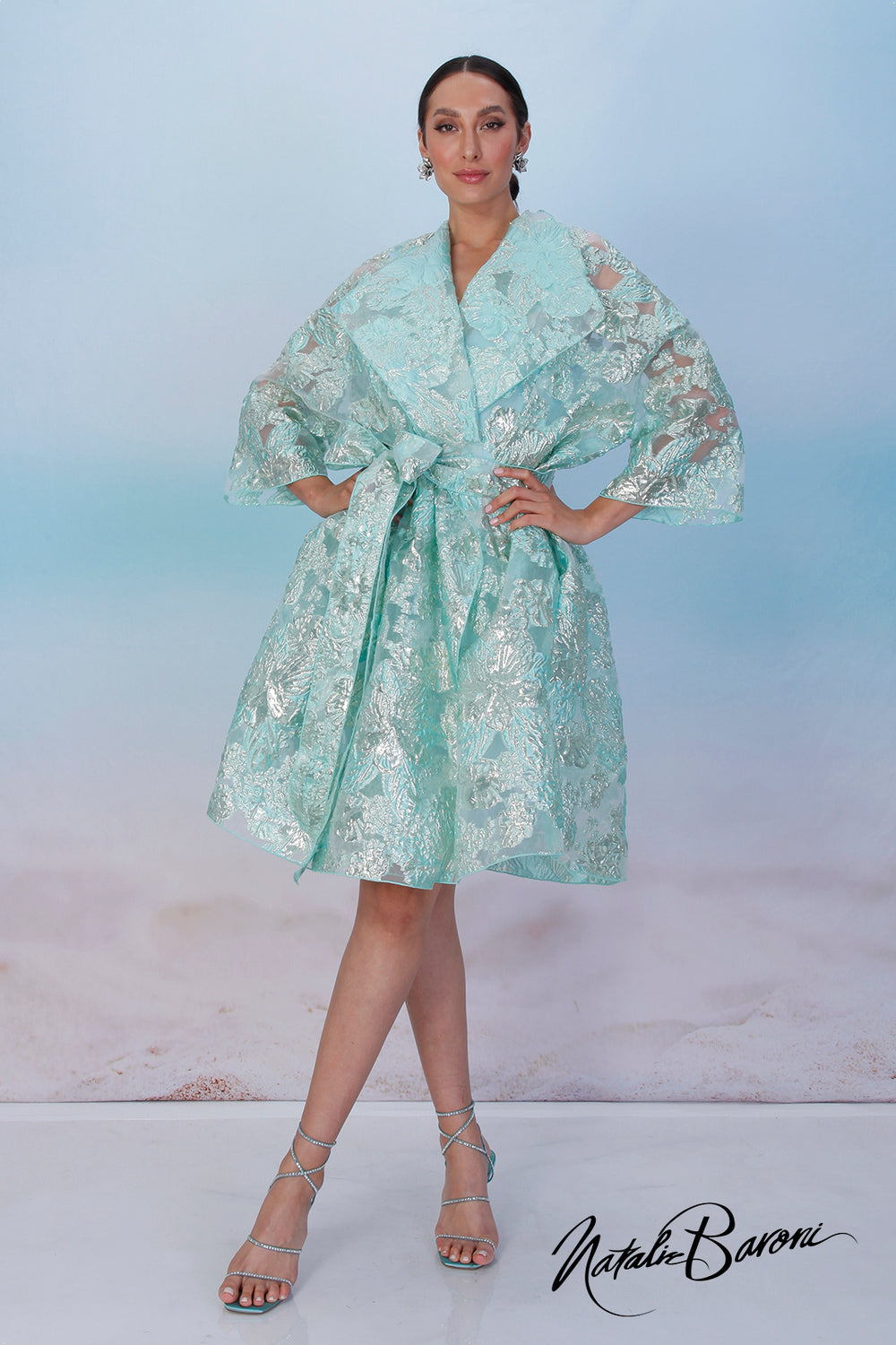 Turquoise Coat Dress - Venezia Baroni Turquoise Coat Dress - Venezia Baroni