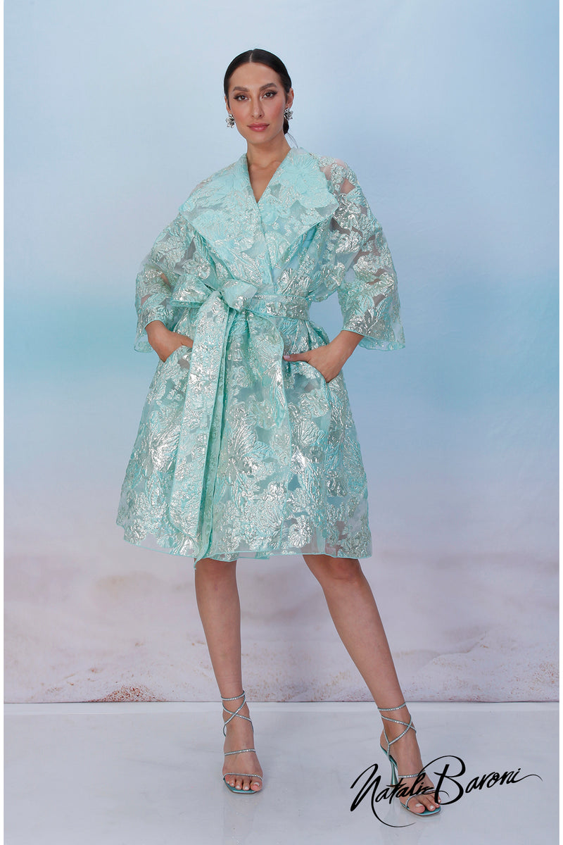 Turquoise Coat Dress - Venezia Baroni Turquoise Coat Dress - Venezia Baroni