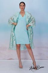 Turquoise Sleeveless Cocktail Dress - Murano