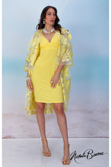 Yellow Sleeveless Cocktail Dress - Murano