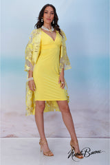 Yellow Sleeveless Cocktail Dress - Murano