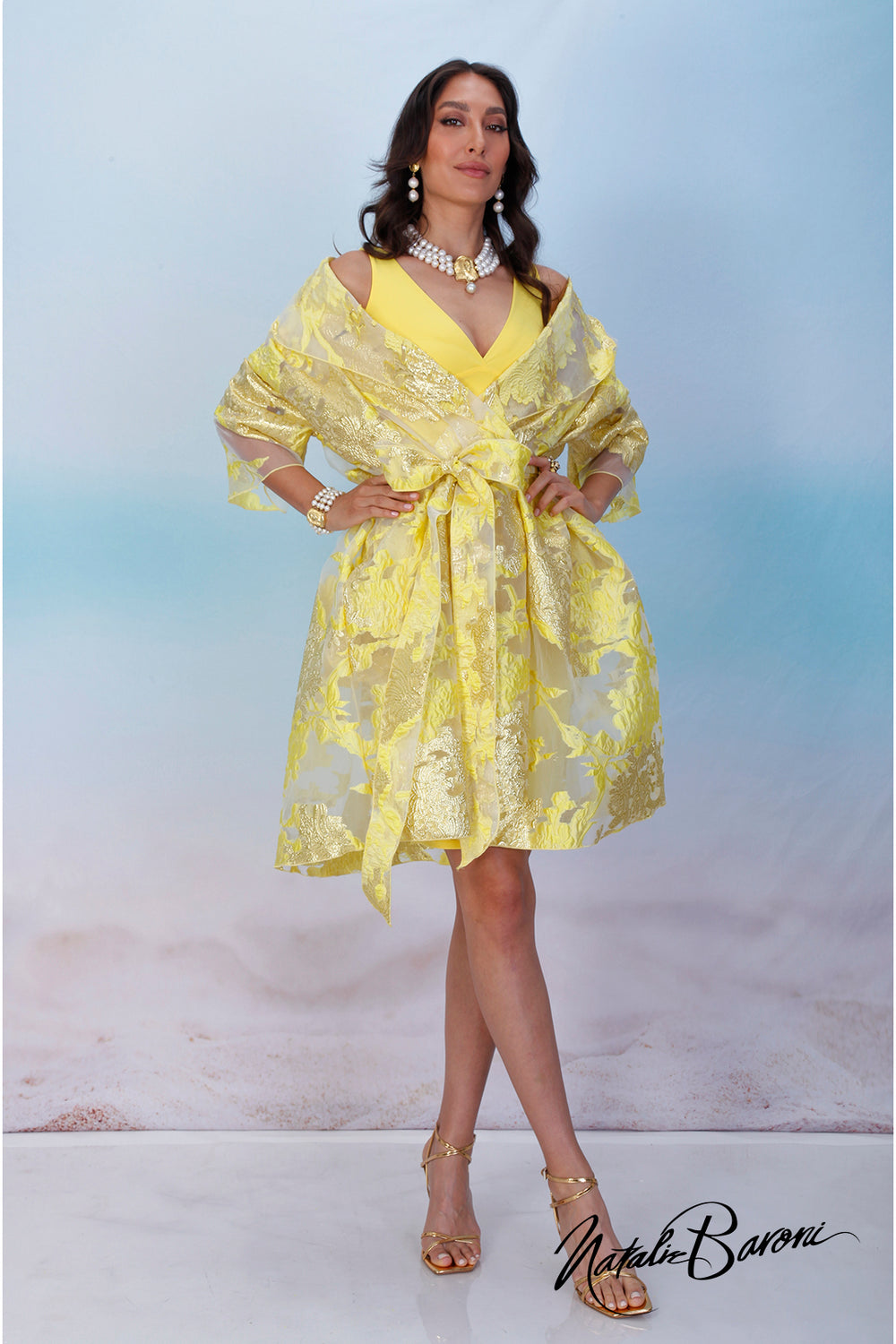 Yellow Coat Dress Venezia – Baroni - Main Image