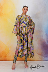 Multi Purple Kimono Dress - Venezia