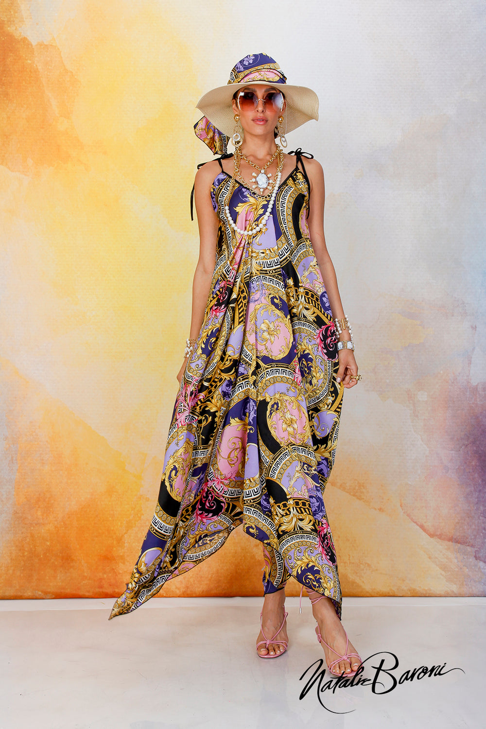 Multi Purple Tie Dress
